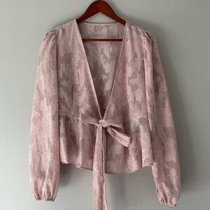 Elegant Pink Wrap Top Medium